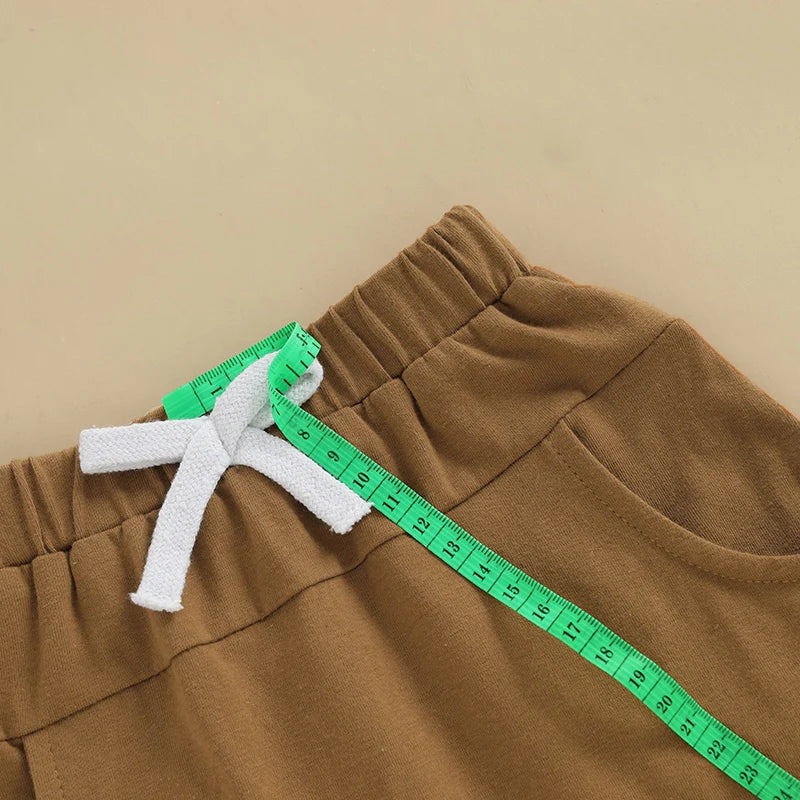 Baby Toddler Boys 2Pcs New To The Herd Summer Outfit Letter Cow Embroidery Round Neck Short Sleeve T-Shirt Top Elastic Waist Shorts Set