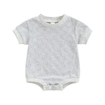 Baby Boys Girls Bodysuit Short Sleeve Crew Neck Checkerboard Summer Playsuit Romper