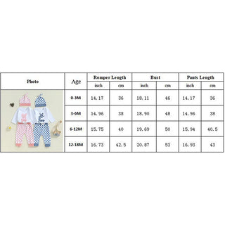 Baby Boys Girls 3Pcs Lil Bro / Sis Fall Outfit Letter Embroidery Long Sleeve Romper Checkered Print Pants Beanie Hat Set