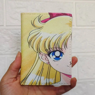 Sailor Moon Tsukino Usagi Anime Cartoon Passport Holder ID Folder Travel Passport Case Student Cosplay Bus Holder Kids Gifts