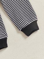 Baby Toddler Boys 2Pcs Halloween Outfit Ghost Embroidery Striped Long Sleeve Top and Elastic Pants Clothes Set