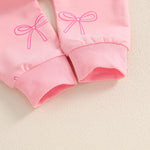 Baby Toddler Girls 3Pcs Fall Outfit Long Sleeve Bow Embroidery Crewneck Top + Jogger Pants + Headband Set