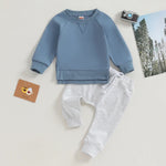 Baby Toddler Boy Girl 2Pcs Outfit Long Sleeve Crewneck Pullover Top Jogger Pant Set