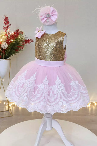 Shay Gold & Pink Party Dress
