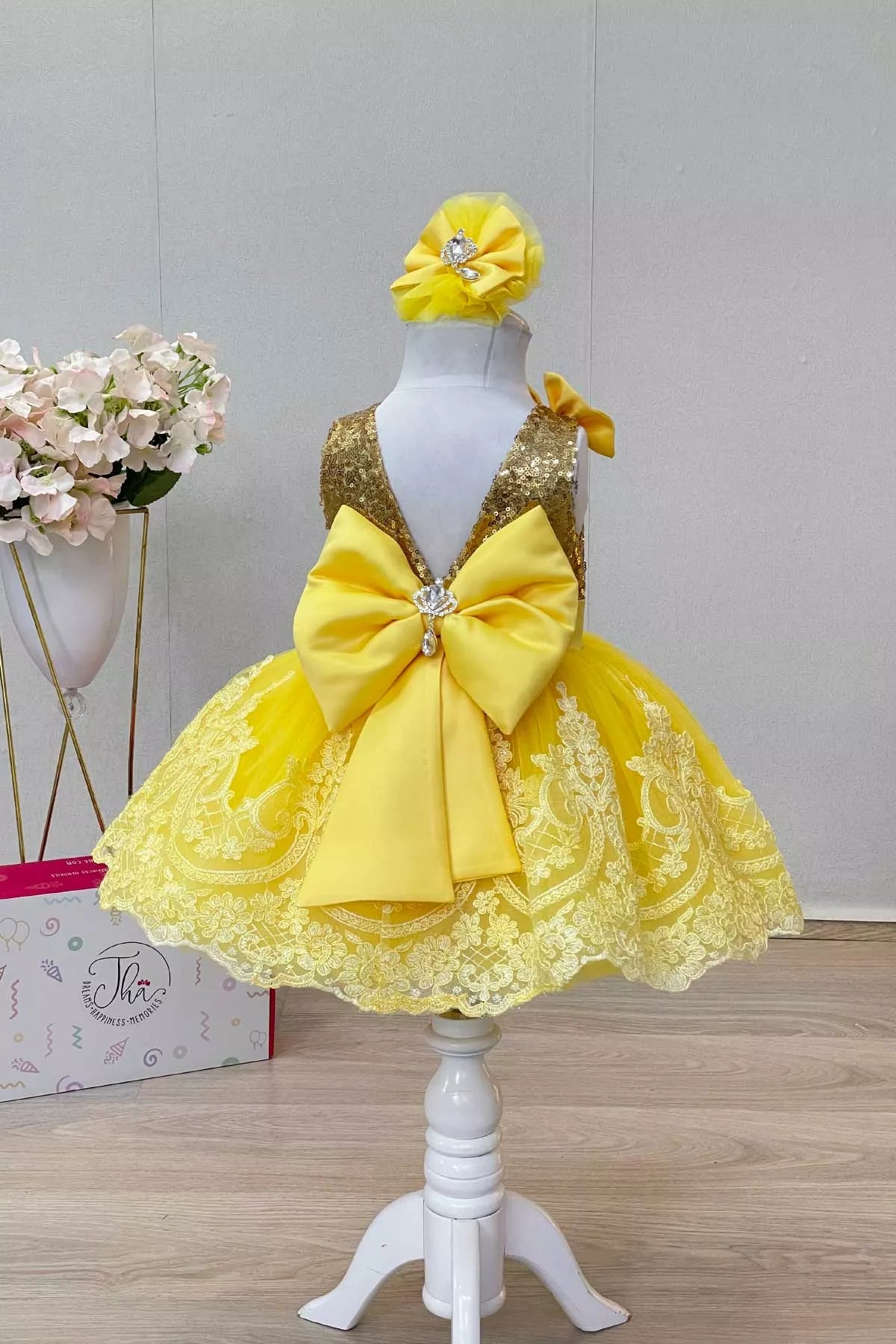 Shay Gold & Yellow Party Dress - By Baano