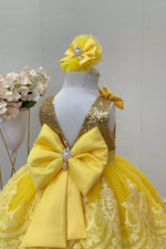 Shay Gold & Yellow Party Dress - By Baano