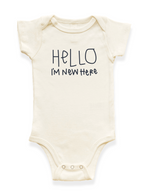 Hello I'm New Here Organic Baby Bodysuit - By Baano