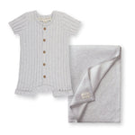 Shortie Romper & Jacquard Blanket Gift Set - By Baano