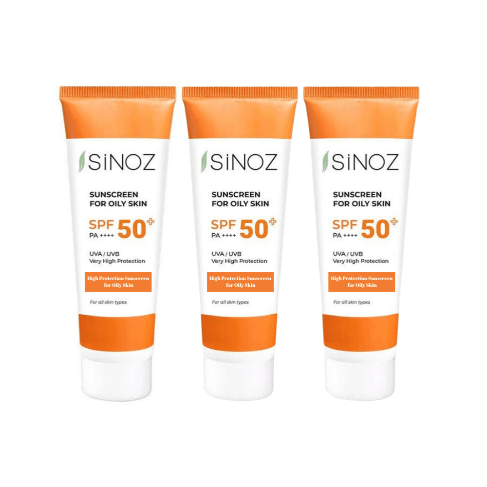 Sinoz Brightening Sunscreen For Oily Skin Spf50 50 ml 3 Pack - By Baano