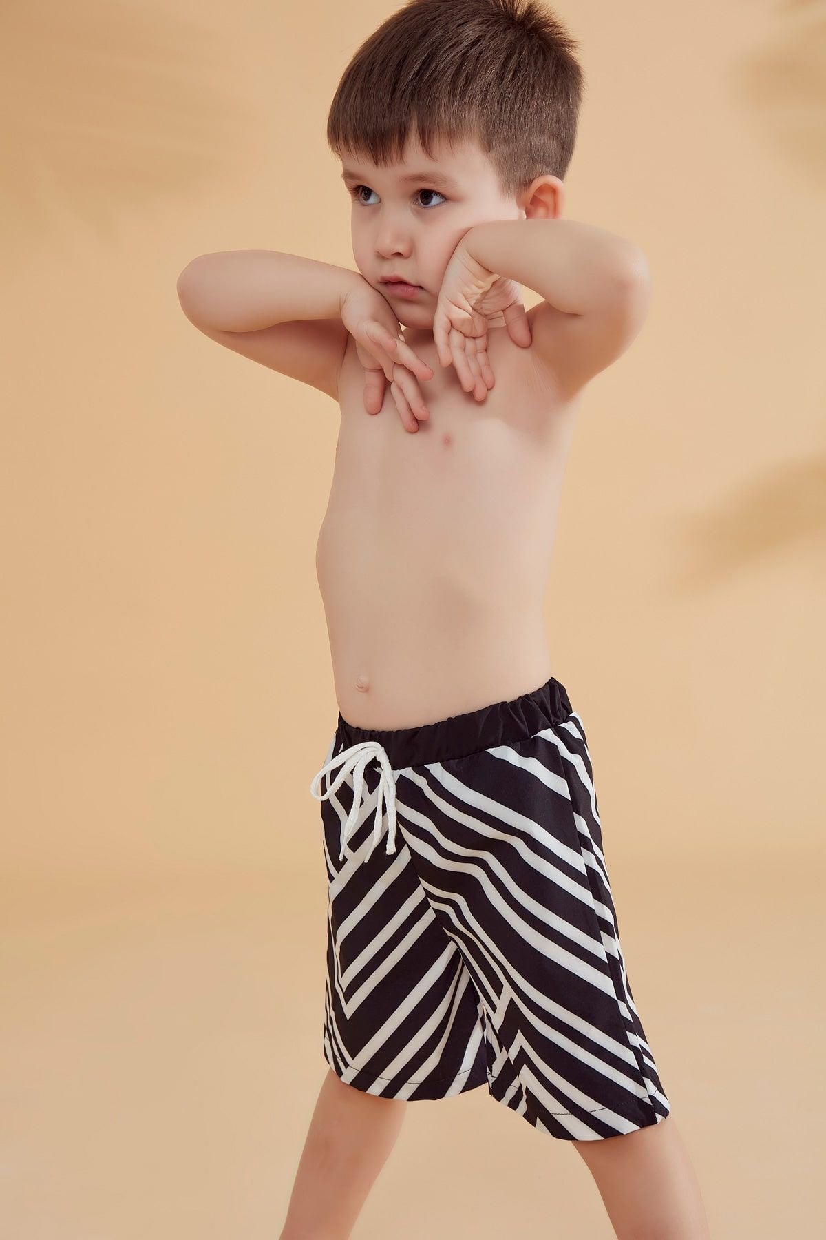 Woven Black Boys Shorts B2361 Marina Modest