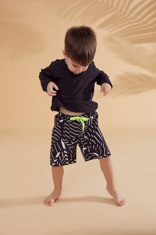 Woven Black Boys Shorts B2363 - By Baano