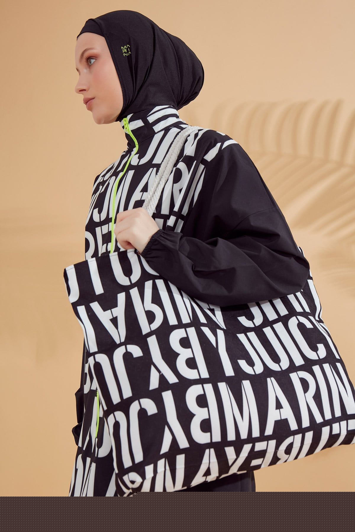 Black Beach Bag C2301 Marina Modest