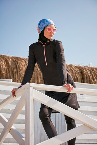 Lycra Black Burkini Modest Swimwear M2330 - By Baano