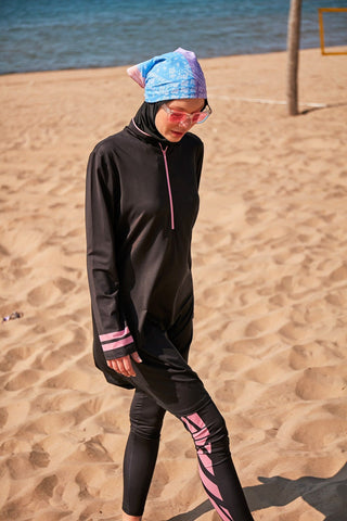 Lycra Black Burkini Modest Swimwear M2330 - By Baano