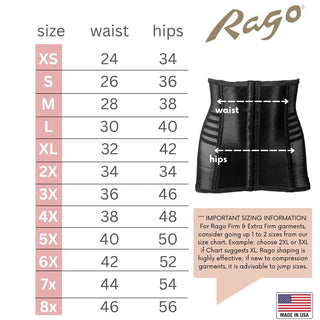 Style 821 | Shapette Powermesh Satin Panel Waist Cincher Rago Shapewear