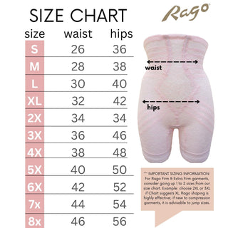 Style 6207 |  No Roll High Waist Lace Thigh Slimmer with Extra Firm Support Rago Shapewear