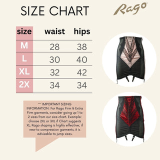 Style 1294 | High Waist Open Bottom Girdle | Extra Firm Shaping | Side Zipper + Hook Closure Rago Shapewear