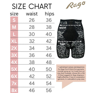 Style 6207 |  No Roll High Waist Lace Thigh Slimmer with Extra Firm Support Rago Shapewear