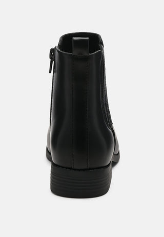 Black Almond Toe Chelsea Boots