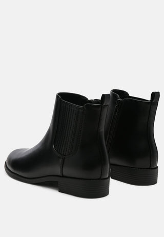 Black Almond Toe Chelsea Boots
