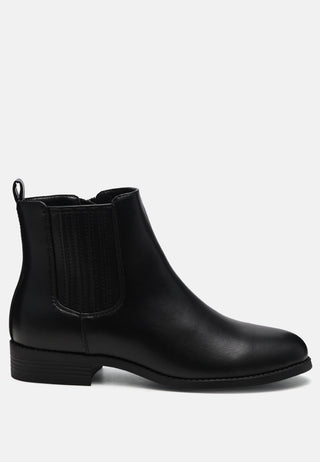 Black Almond Toe Chelsea Boots