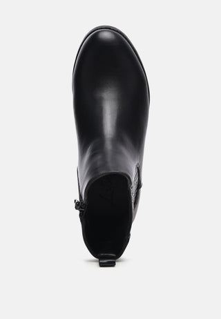 Black Almond Toe Chelsea Boots