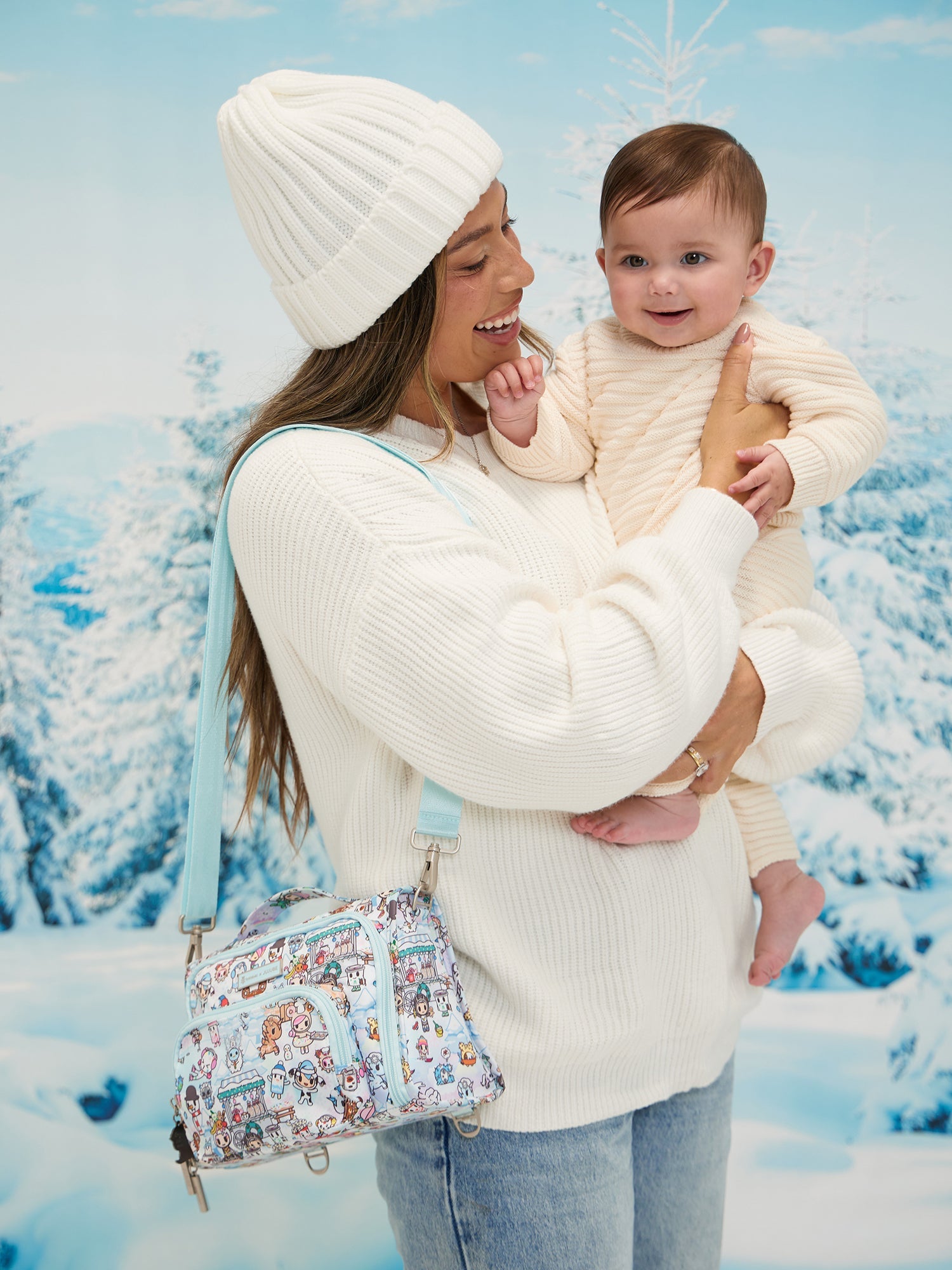 tokidoki Snow Day Bestie Small Messenger Handbag, Backpack — Ice Blue - By Baano