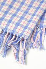 Sofia Plaid Kitchen Towel in Periwinkle Blue and Pink