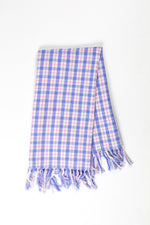 Sofia Plaid Kitchen Towel in Periwinkle Blue and Pink