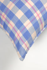 Abigail Plaid Square Pillow in Periwinkle and Pink