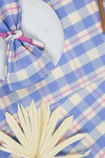 Abigail Plaid Dinner Napkin in Periwinkle Blue and Pink