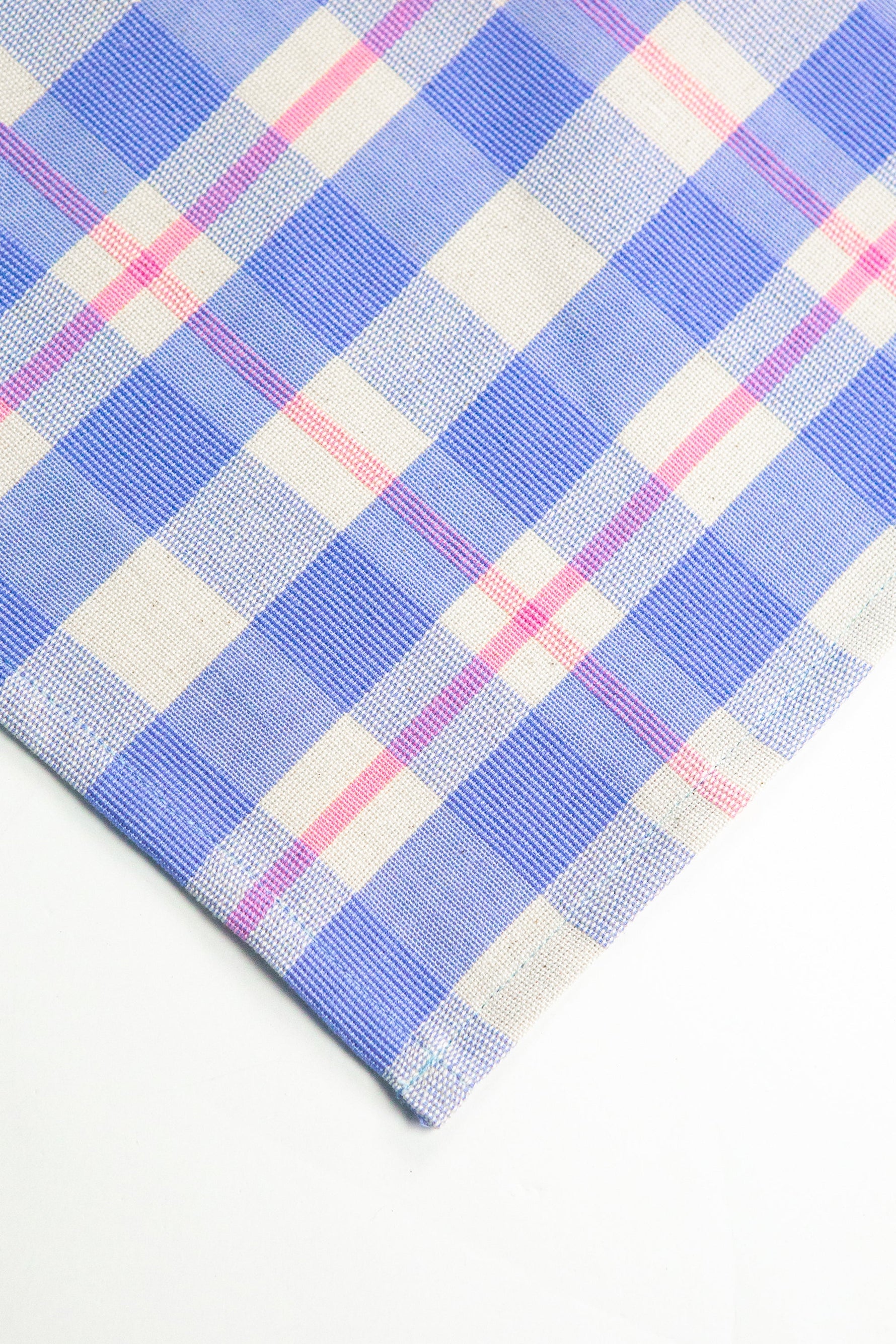 Abigail Plaid Placemat in Periwinkle Blue and Pink