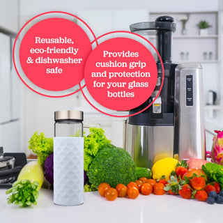 Diamond Lattice Silicone Bottle Sleeves Set, for 16oz Bottles