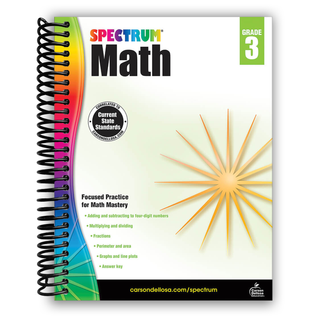 Spectrum 3rd Grade Math Workbooks, Ages 8 to 9, Math Workbooks Grade 3, Multiplication, Division, Fractions, Addition and Subtracting to 4-Digit Numbers - 160 Pages (Volume 4) (Spiral Bound) - By Baano