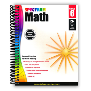 Spectrum 6th Grade Math Workbook (Spiral Bound) - By Baano