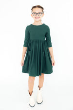 Spruce 3/4 Sleeve Pocket Twirl Dress