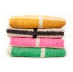 Made to order -  Momos Grid Blanket- Natural White and Green