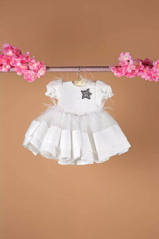 Star White Baby Dress Set