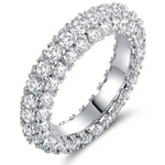 Jasmine Eternity Ring in Silver - Triple the Glamour