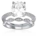 Miley Engagement Ring Set in Silver - Demi-Fine, Fully Fabulous Set