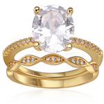 Miley Engagement Ring Set in Gold - Demi-Fine, Fully Fabulous Set