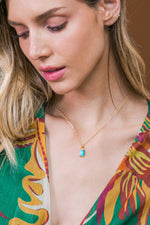 TURQUOISE SLICE PENDANT NECKLACE - By Baano