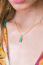 TURQUOISE SLICE PENDANT NECKLACE - By Baano