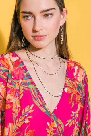 3 CHAIN LAYERD CHARM NECKLACE - By Baano