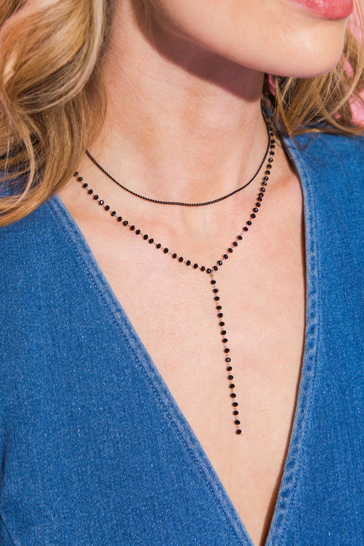 BEADED Y NECKLACE - By Baano