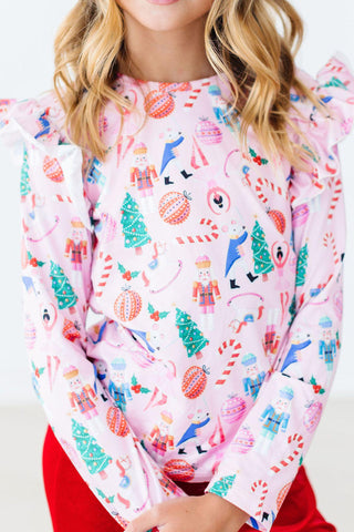 Sugarplum Fairy L/S Ruffle Tee
