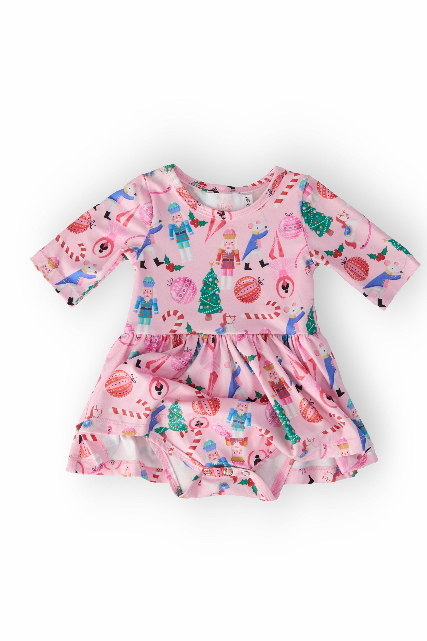 Sugarplum Fairy 3/4 Sleeve Twirl Bodysuit