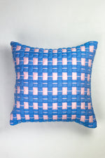 Sujani Quilted Pillow — Soft Pink and Blue