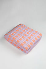 Quilted Sujani Throw Blanket - Pastel Lilac and Neon Orange