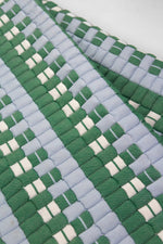 Quilted Sujani Throw Blanket - Soft Blue, White and Green